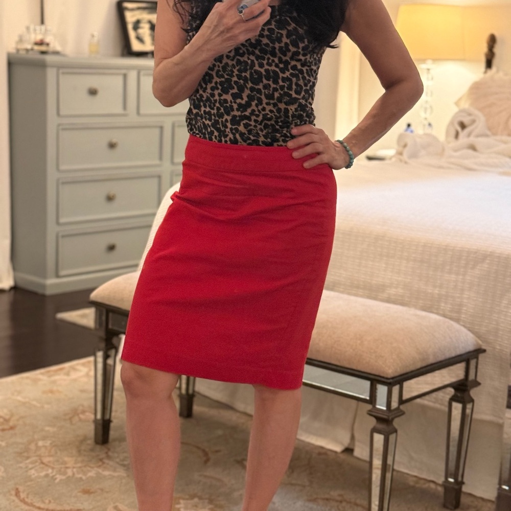 Banana Republic Vibrant Red Pencil Skirt